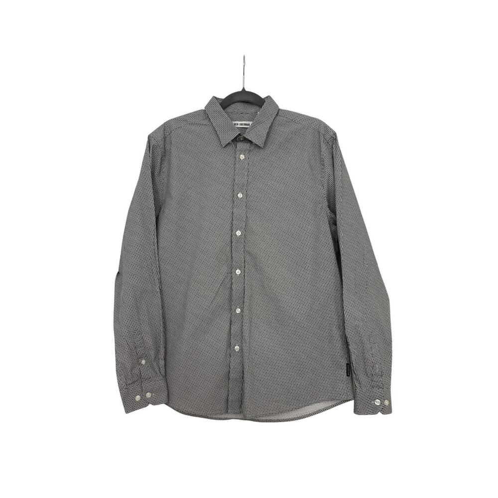 Ben Sherman Long Sleeve Modern Fit Micro Geo Button Down Collar Shirt Men's XL